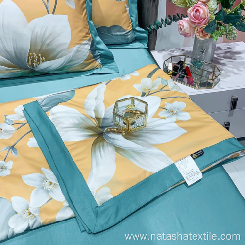 Printed and washed tencel bedding sets